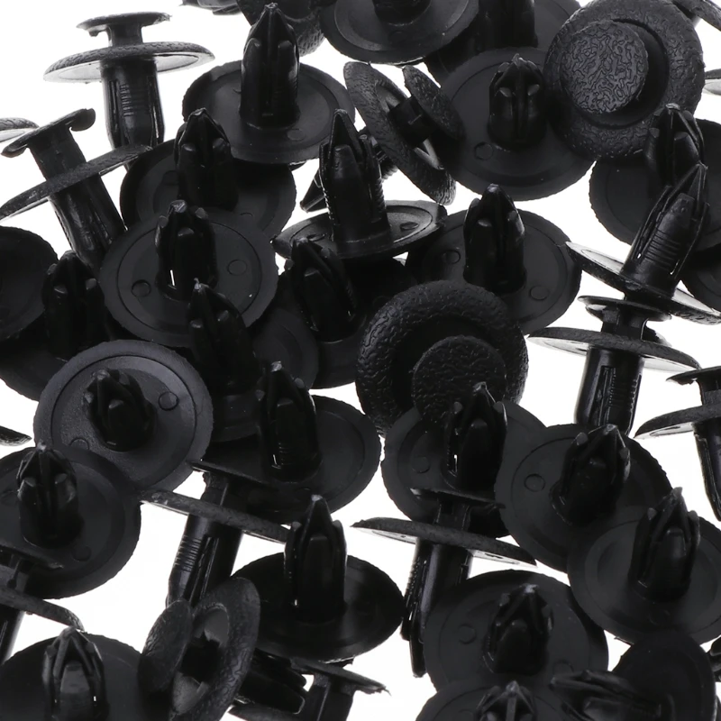 

50 Pcs Black Car Door Fastener Panel Clips 6mm Hole For Mazda MOLE