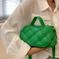 woven square tote bag 2021 fashion new high quality pu leather womens designer handbag luxury brand shoulder messenger bag