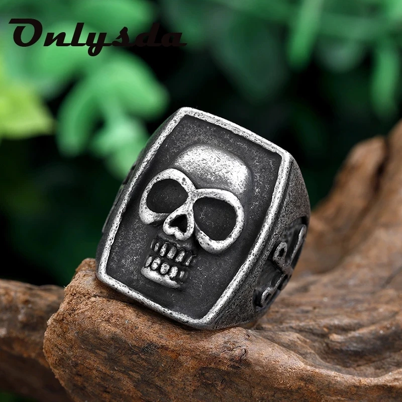 Нам Размеры в готическом стиле Винтаж 316L Нержавеющая сталь с прикольным череп