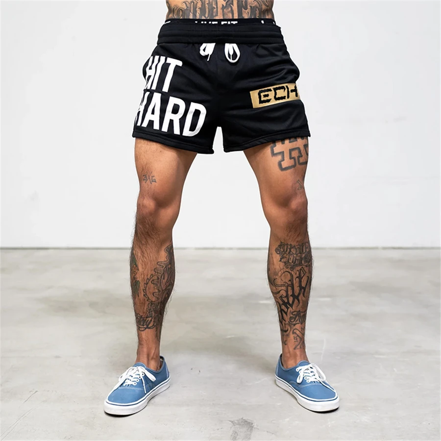 Summer men shorts men's casual shorts fitness exercise beach shorts breathable mesh shorts jogger men's brand shorts