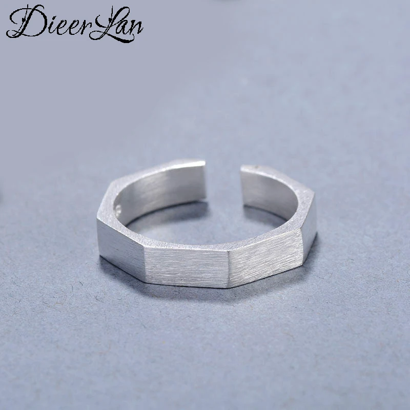 

Real Pure 925 Sterling Silver Jewelry Vintage Hexagon Rings for Women Wedding Finger Open Ring Anillos Anelli