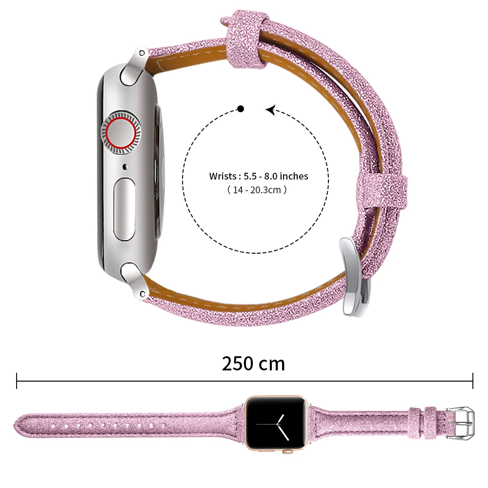 Ремешок Joyozy из натуральной кожи для Apple Watch 38 мм/40 мм/42 мм/44 мм кожаный ремешок iwatch серии для Apple Watch 5/4/3/2/1 - Цвет ремешка: style 1 Pink