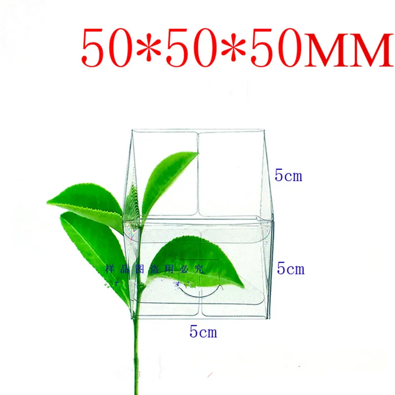 

100pcs 5*5*5cm Transparent Clear Gift Candy Box Square PVC Chocolate Bags Boxes Wedding Favor Party Event Decoration