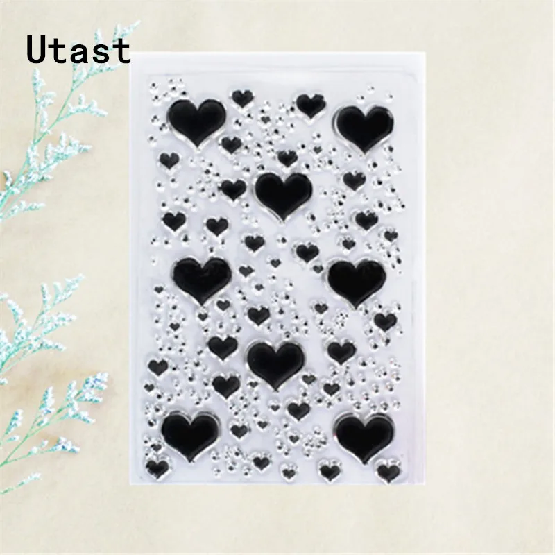 Любовь Сердце фон прозрачный силиконовый для печатей/прозрачный Штамп DIY