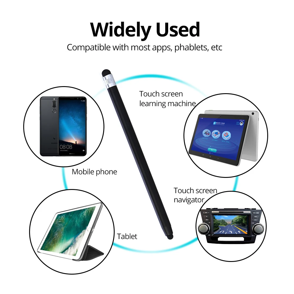 2 в 1 фирменная металлическая сенсорная ручка с резиновыми наконечниками стилус