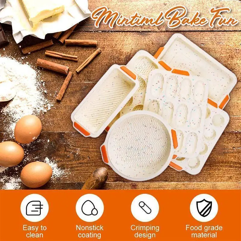 

Mintiml Bake Fun Silicone Layered Cake Mold Shape Silicone Bread Pan Toast Bread Tray Non-stick Baking Tools