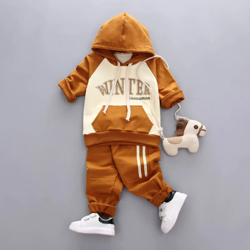 Style 1-Yellow Ienens ребенок дети мальчик спортивные костюмы; комплекты одежды наряды комплекты одежды для малышей, спортивная одежда для мальчиков, костюмы, одежда с длинным рукавом Футболка+ брюки - Цвет: Style 1-Yellow