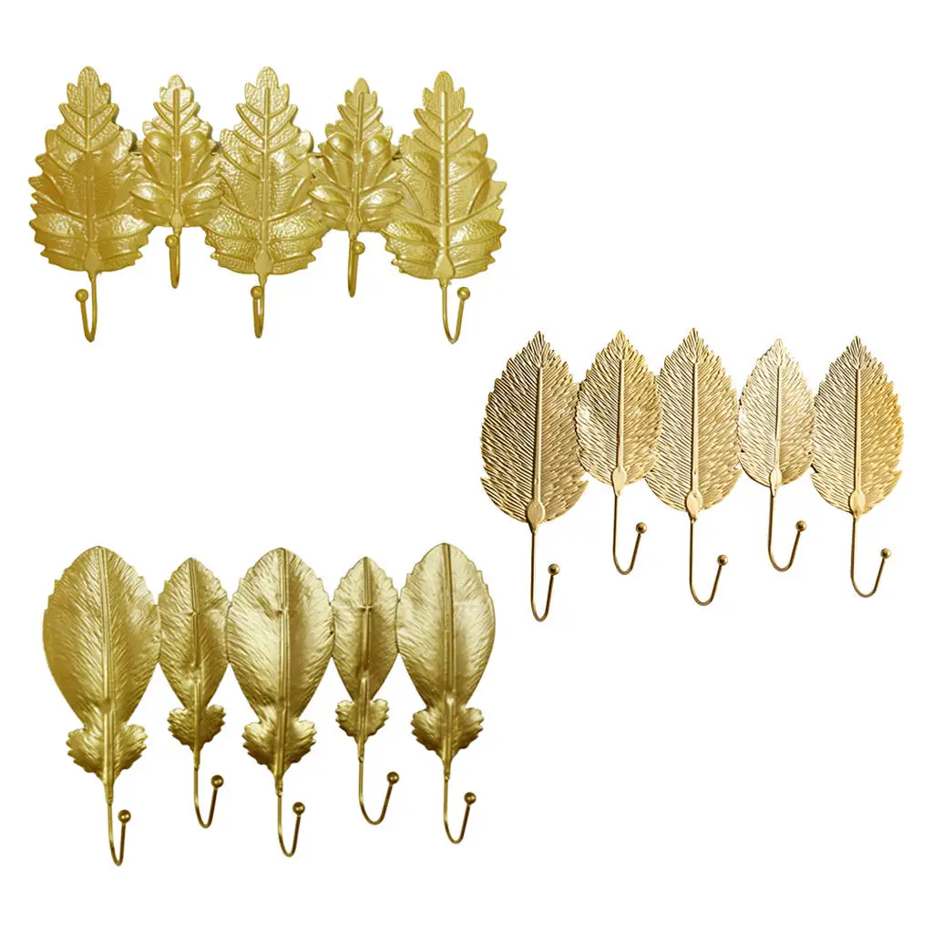 

Скандинавская кованая железная настенная вешалка для ключей, настенная вешалка в форме листа, домашние декоративные настенные крючки, аксе...