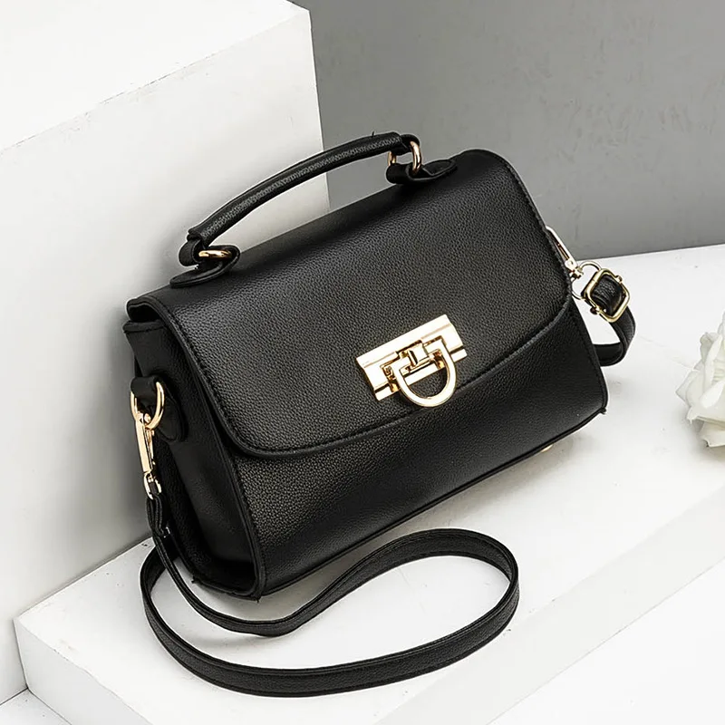 Women Bag Vintage Handbag Casual Tote Fashion Messenger Bags Shoulder Top-Handle Purse Wallet Leather 2019 New Black Blue | Багаж и сумки