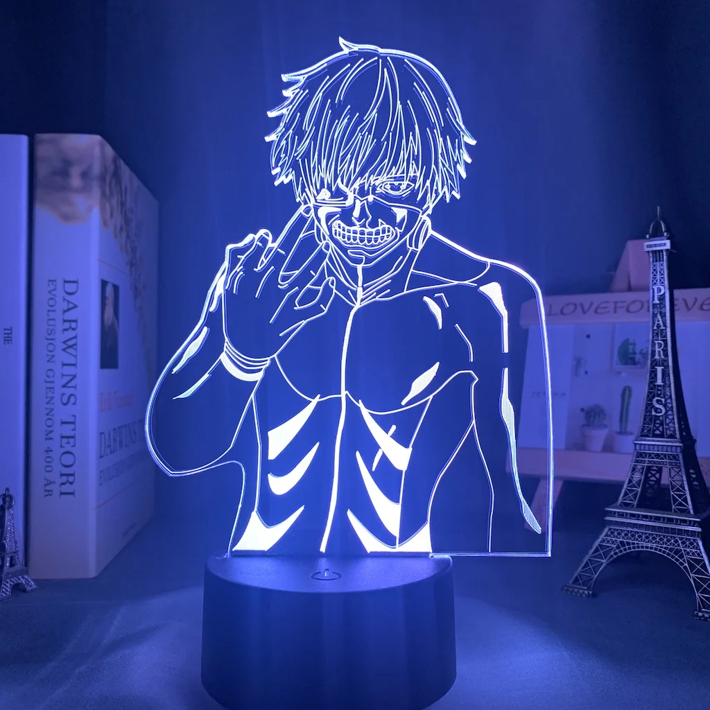 

Anime 3d Light Tokyo Ghoul Ken Kaneki for Home Decoration Nightlight Cool Birthday Gift Acrylic Led Night Lamp Tokyo Ghoul