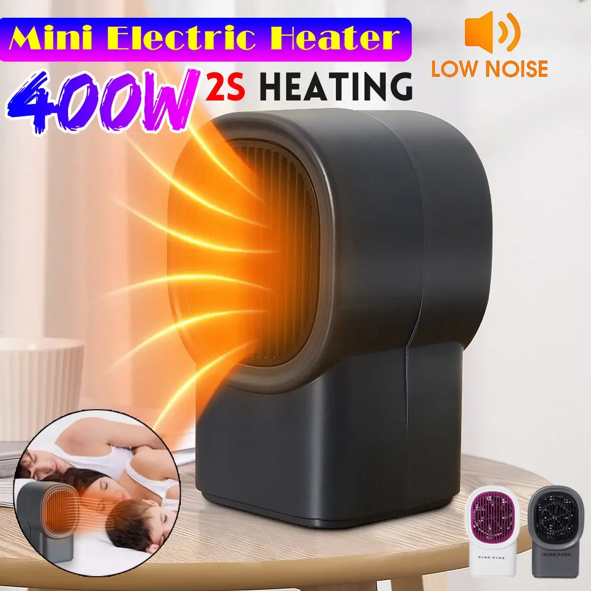 

400W 110V/220V Mini Electric Heaters Fan Countertop Mini Home Room Desktop Handy Fast Heating Power Saving Warmer for Winter