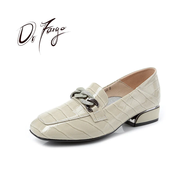 

DRFARGO Рабочая Офисные женские туфли женская обувь Ggenuine кожи 6 см толстом каблуке ботинки на каблуках на мягкой подошве; Классические женские ...