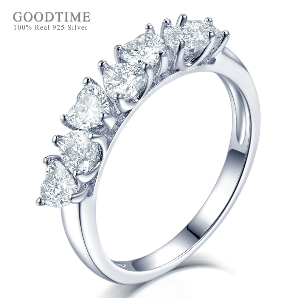 

Fashion 925 Sterling Silver Ring For Women Luxury Love Heart Zircon Bride Rings For Wedding Party Jewelry Accessories Gift