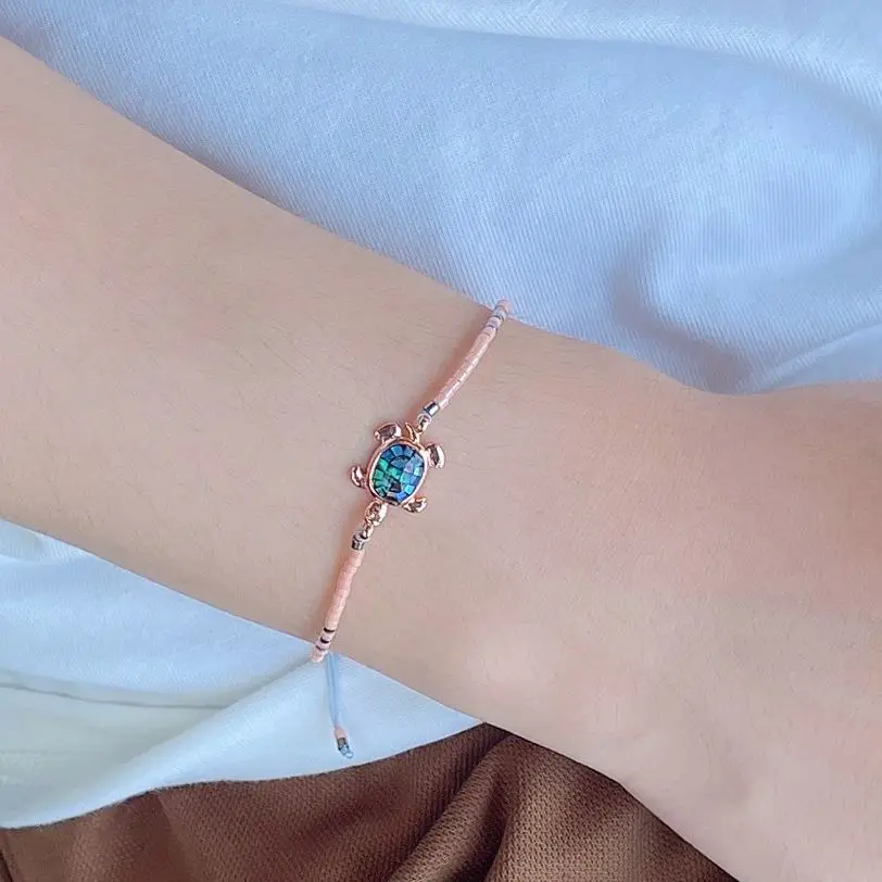 

KELITCH New 2022 Bracelet for Women Miyuki Turtles Crystal Bracelets Animals Cute Ocean Hombre Stainless Steel Charm Jewelry