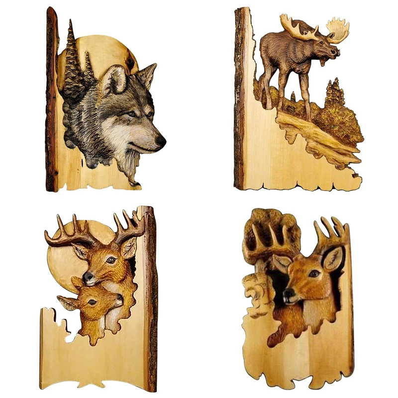 

Резьба в виде животного, настенный искусство ручной работы, подвесной дизайн, деревянный деревенский настенный Декор для дома, Декор, ферме...