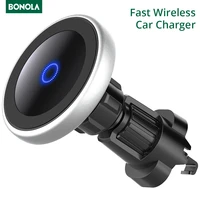 Bonola Magnetic Car Wireless Charger for iPhone Pro Fast Wireless Charging Car Phone Holder for Samsung S21 S10 Note