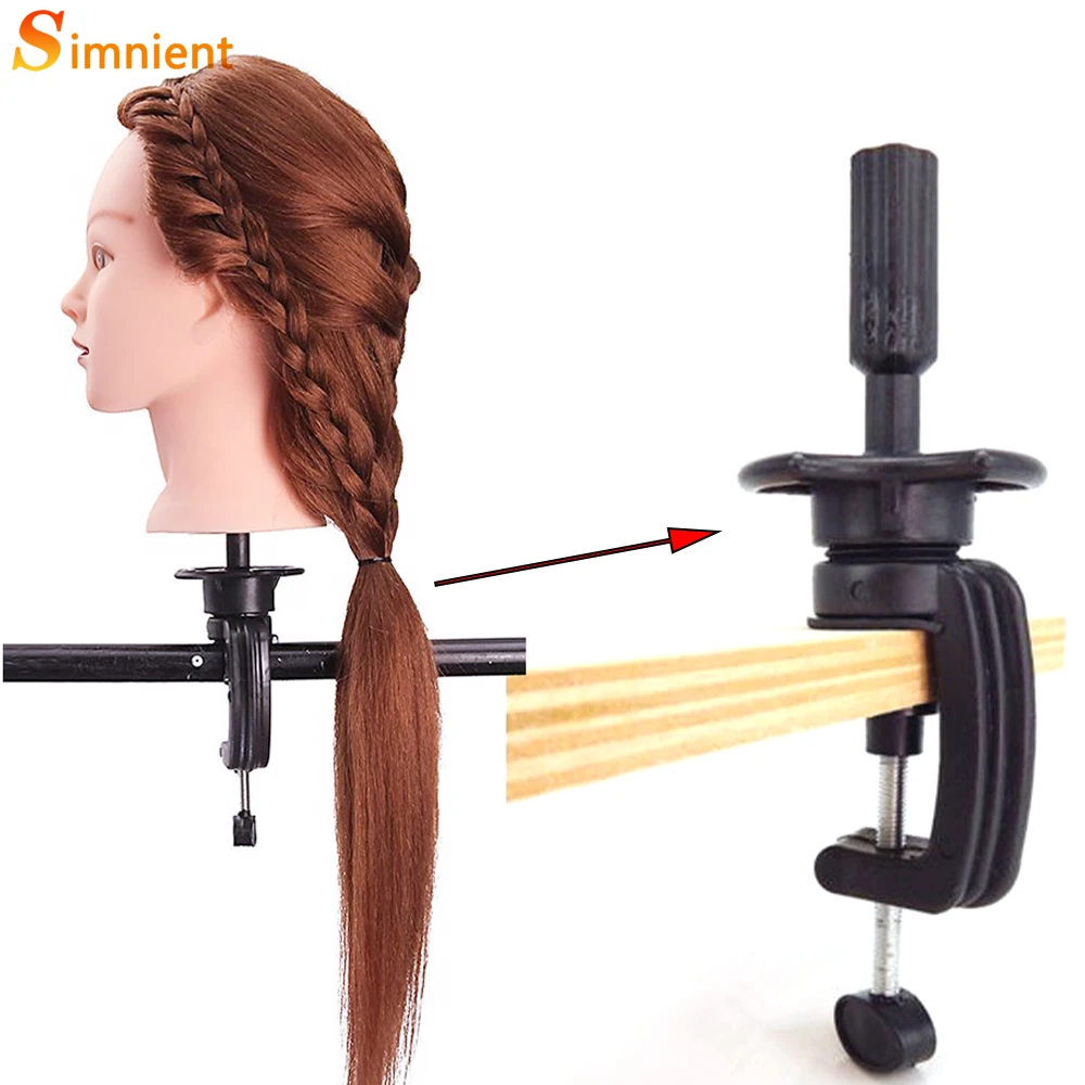 

Simnient Wig Mannequin Head Stand Cosmetology Manikin Head Standard Holding Wig Holder Clamp Stands Black One Piece Wig Supports