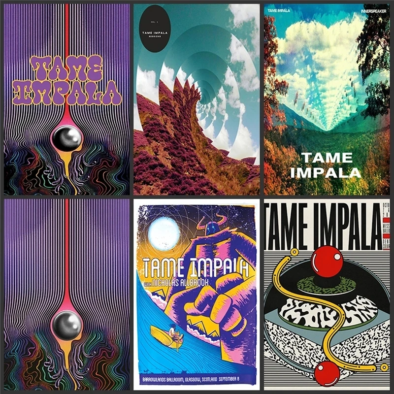 

New Tame Impala Psychedelic Poster And Prints Rock Music Band Tour Art Canvas Painting Wall Pictures For Living Room Home Decor