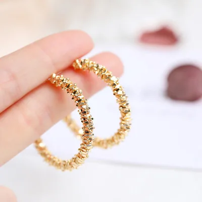 

Большие серьги-кольца неправильной формы, женские красные висячие серьги в Корейском стиле, Женские винтажные круглые металлические серьг...