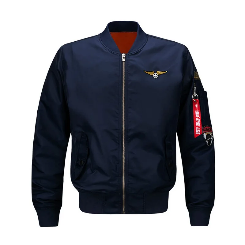 Для мужчин летная куртка пилота ВВС военный мотоцикл пальто Бейсбол MA-1 короткий