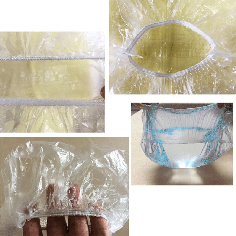 

100Pcs Women Disposable Transparent Shower Hair Salon SPA Cap Protective Hat