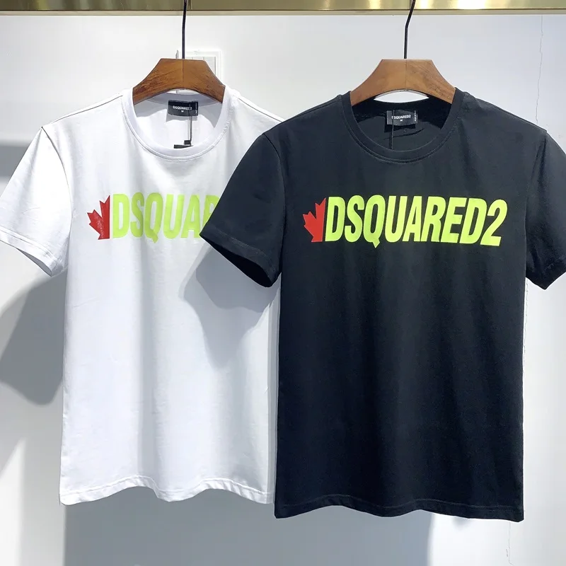 

FW Dsquared2 Box Logo Cotton Classic T Shirt Women Men Casual O Neck Short Sleeve Streetwear 2021 dt785