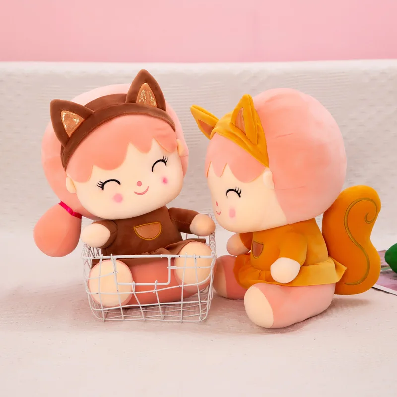 

Squirrel Girls Plush Dolls New Kawaii 3D Cartoon Anime Plush Toys Cute Animal Pillows Kids Stuffed Cushion Dolls Gift for Child