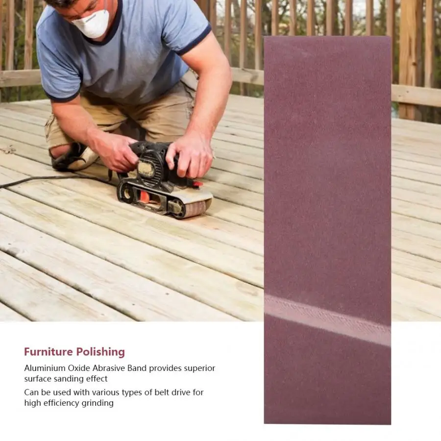 

Furniture Polishing Sandpaper 10PCS 610 x 100mm Sanding Belt Aluminium Oxide Abrasive Band for Wood Furniture Grinding Tool