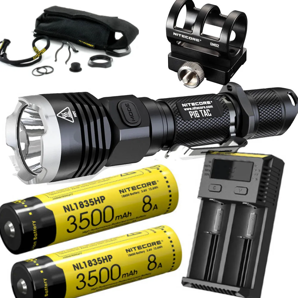 Тактический фонарь NITECORE P16Tac CREE поисковый с дальностью луча 1000 люмен 300 м U3 max