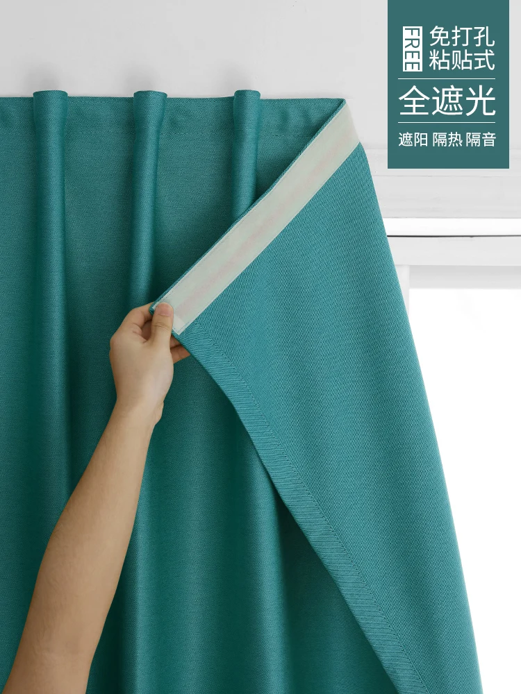 

No Punch Velcro Curtain Shading Anti UV Light Easy Install Bathroom Blackout Window Curtains for The Kitchen Bedroom Living Room