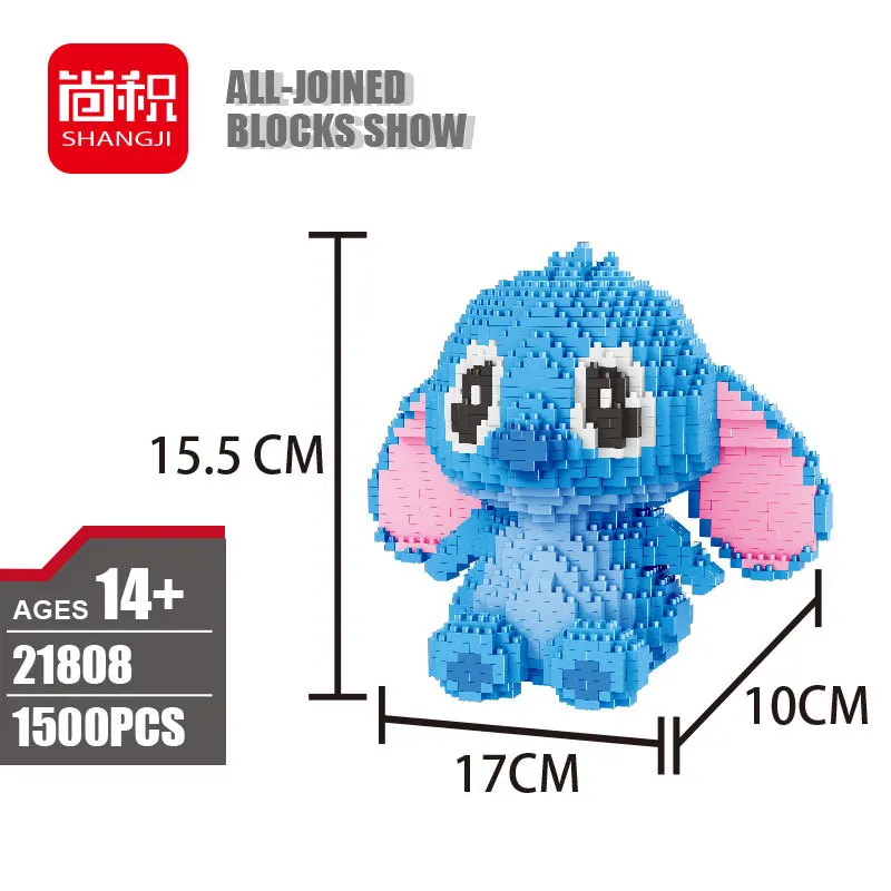 blue stitch Balody мини блоки большой размер Марио DIY строительные игрушки большие цельные кирпичи милая собака, модель аукциона Juguetes для детей игрушки 16001 - Цвет: blue stitch