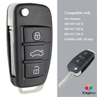 KEYECU флип дистанционный ключ с 3 кнопки 433 МГц 48 Чип для Audi A2 A4 S4 Кабриолет Quattro Avant 2005 2006 2007 2008 8E0 837 220 Q K D