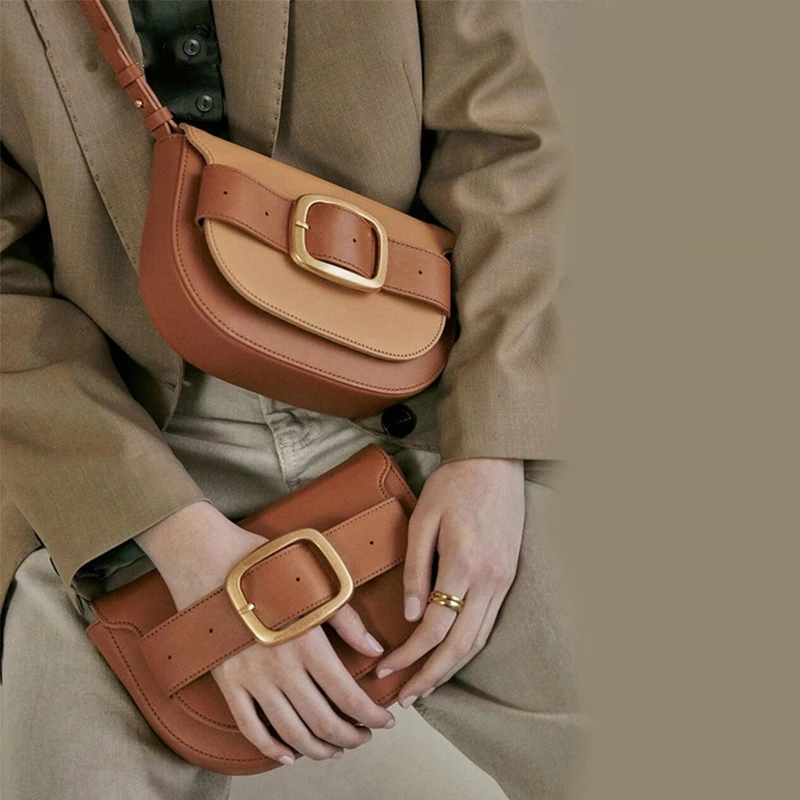 

Новые кошельки и сумочки, роскошная дизайнерская модная сумка-седло через плечо, Женская полукруглая Сумка-клатч на плечо, милая сумка чере...