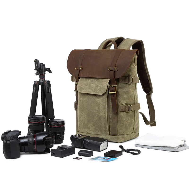 

CAREELL C3033 Batik Waterproof Canvas Camera Bag Outdoor Portable DSLR Video Photo Backpack for Nikon/Canon/ Sony/Fujifilm