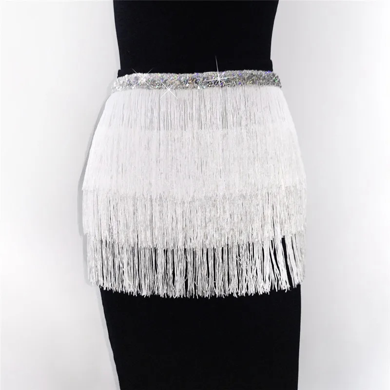 

Shiny Rhinestones Women Bikini Sets Halter Bandage Bra Sexy Hot Panty Tassel Mini Skirt Summer Fashion Beach Outfits For Lady