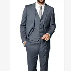 Новый Классический мужской костюм Smolking Noivo Terno, облегающие вечерние костюмы Easculino для мужчин, серый новейший пиджак, брюки, дизайнерский смокинг с отделкой Ha
