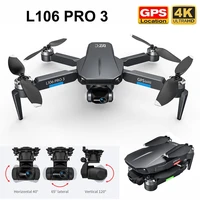 l106 pro 3 drone 5g wifi fpv foldable gps rc quadcopter with 4k camera 3 axis gimbal professional brushless helicopters toys