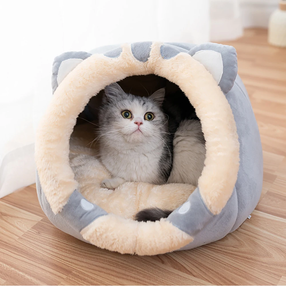

Sweet Cat Bed Warm Pet Basket Cat Accessories Soft Sofa Bed Cat House Tent Very Soft Small Dog Mat Bag Washable Cave Cats Beds