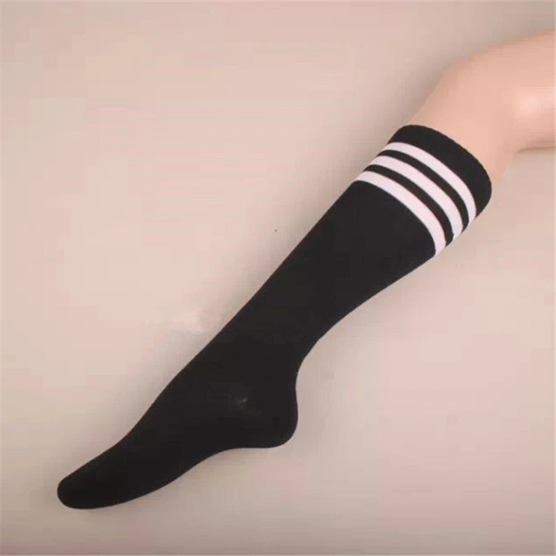 Длинные хлопковые носки для женщин до колена женские полосатые длинные дышащие