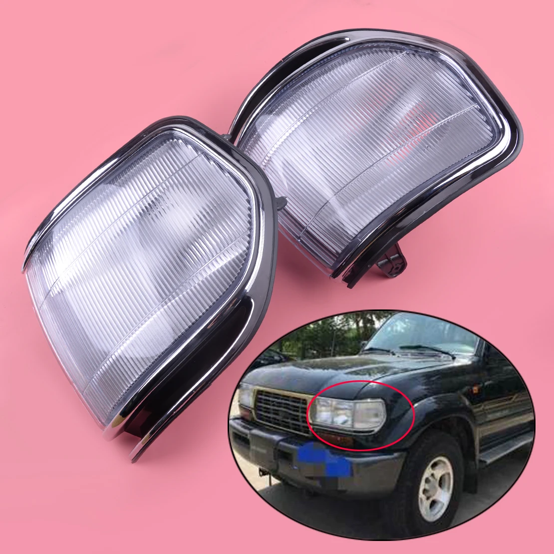 

DWCX 1 Pair Car Front Corner Lamp Light Housing Cover 81620-60080 fit for Toyota Land Cruiser FJ80 LC80 1991-1994 1995 1996 1997