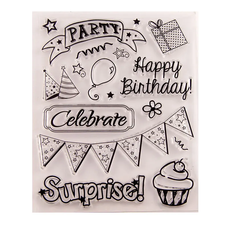 

T5048 Silicone Clear Stamps for Scrapbooking Party Decoration Embossing Folder Craft Rubber Stamp Tools New