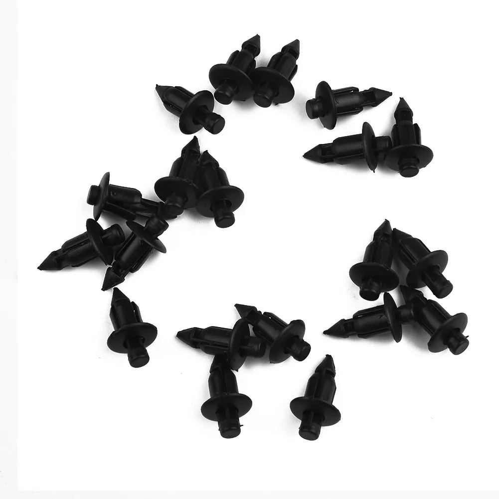 

Trim Panel Fastener Clips Universal 20pcs 6mm Bike Black Car Fairing For Honda Suzuki Kawasaki