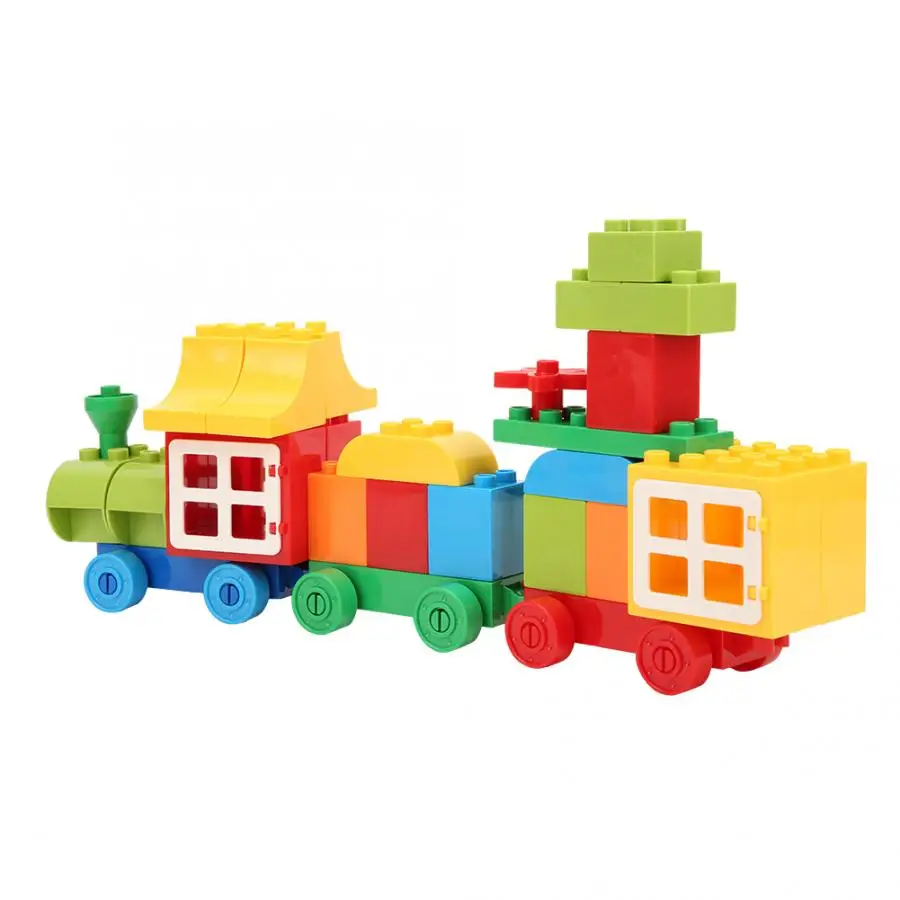 65 шт./лот детский поезд игрушечный автомобиль Детский конструктор сделай сам