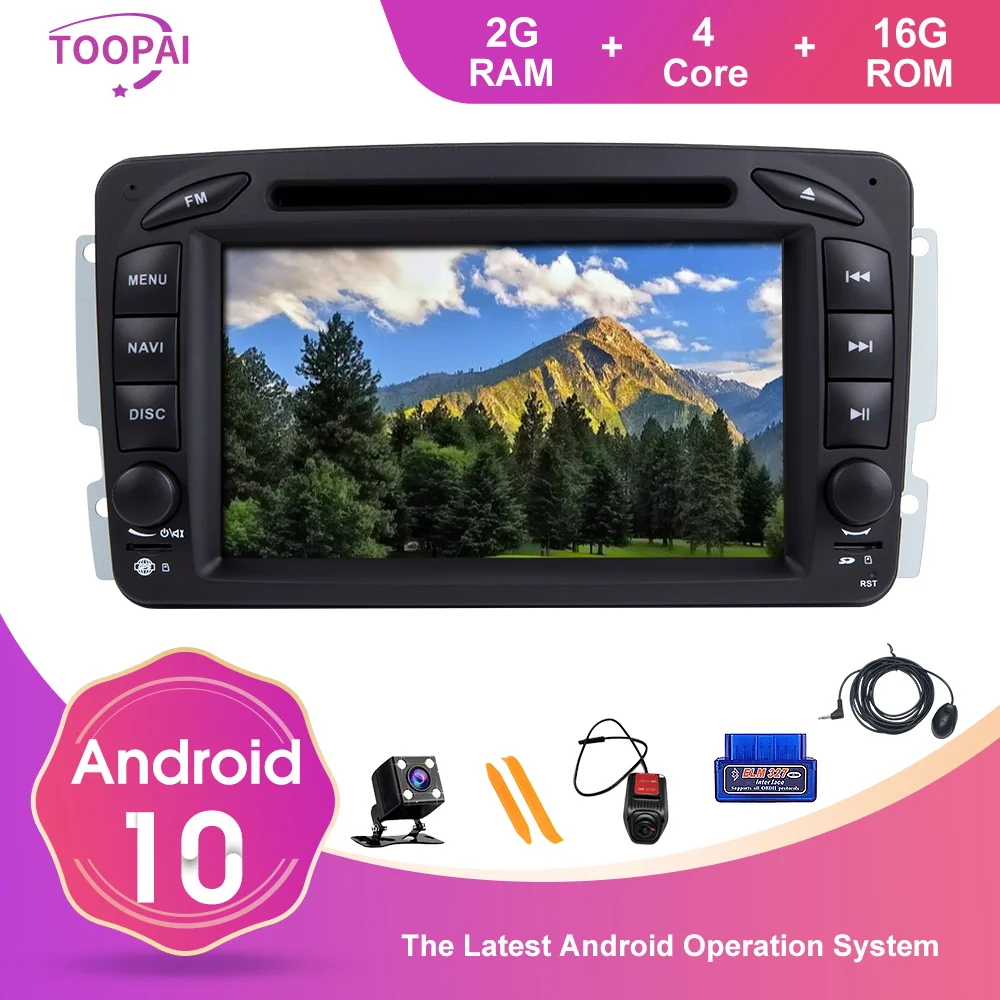TOOPAI Android 10 для Mercedes Benz CLK W209 Vito W639 Viano A W168 C Class W203 C209 G W463 мультимедийный плеер