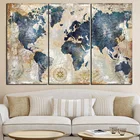 3 Панели карта мира акварелью большой размер Алмазная картина 5D Сделай Сам полная Алмазная вышивка продажа мозаика Триптих домашний декор AA2485