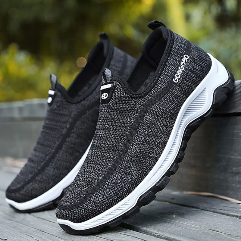 

Spring Casual Man Slip On Mesh Sneakers Comfort Black Gym Shoes Men's Footwear Breathable Streetwear Shoes Running Mens Trainers