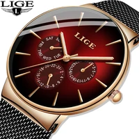 lige new fashion women watches top brand luxury quartz watch women mesh steel waterproof ultra thin wristwatch for women clock