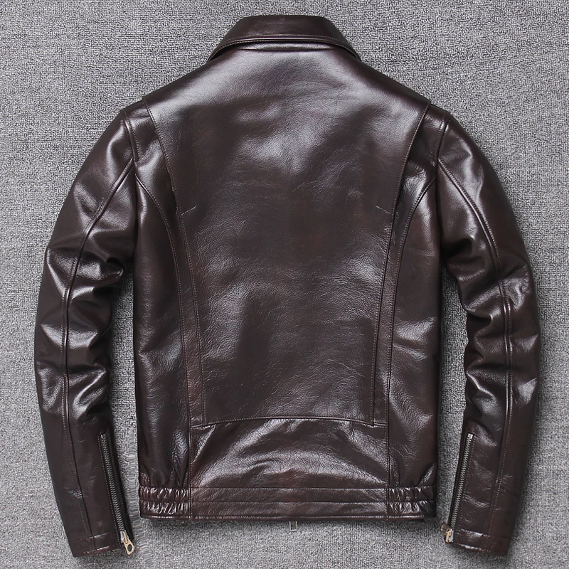 Мужская Байкерская мотоциклетная куртка из натуральной коровьей кожи сезон