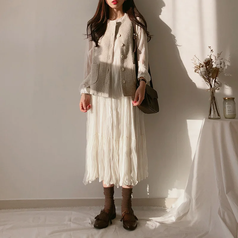 Новые платья для ранней осени универсальное маленькое шифоновое платье с