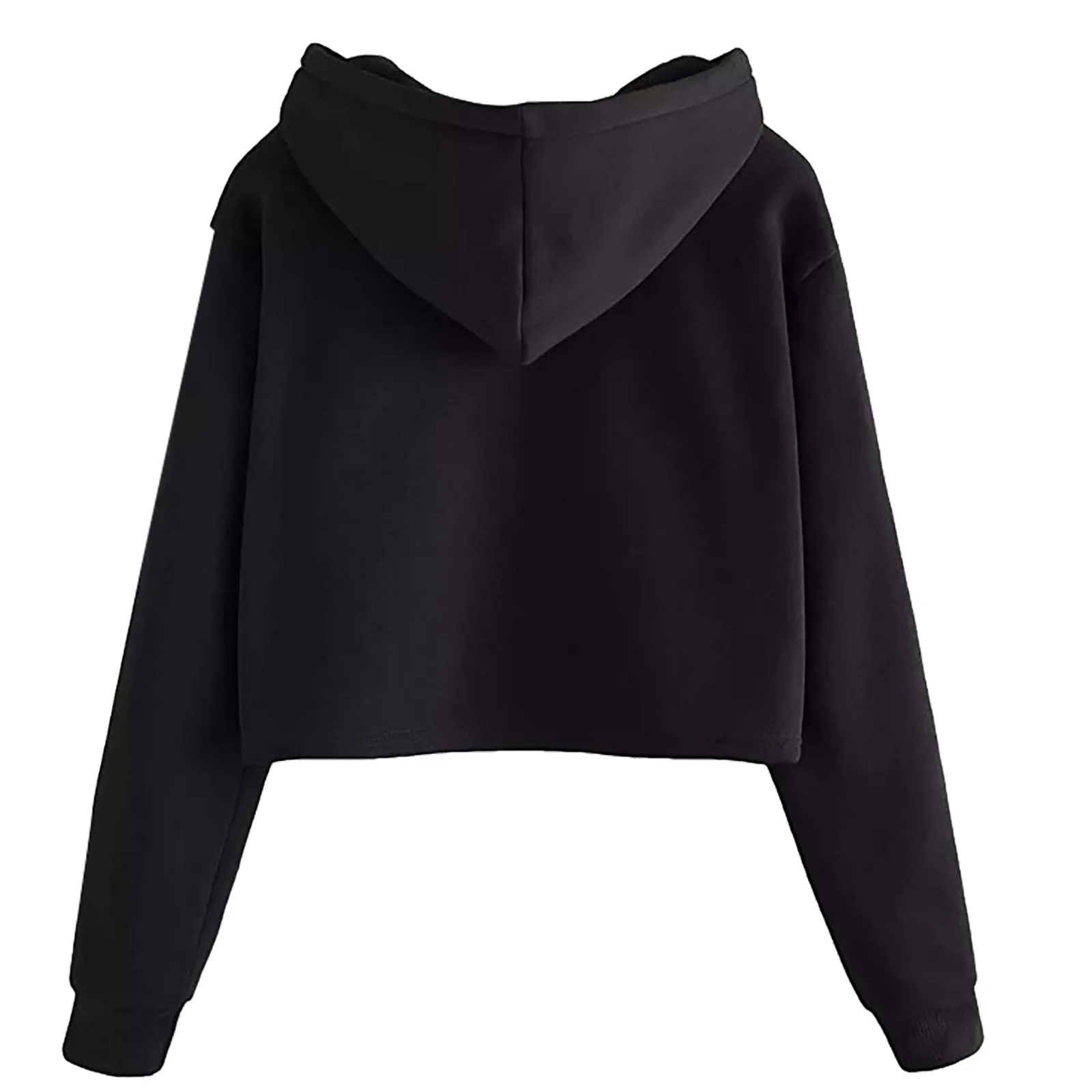 

Fashion Print Hooded Pullover Casual Drawstring Sweatshirt Sexy Crop Tops Streetwear Female Winter Long Sleeve Womens Outerwear
